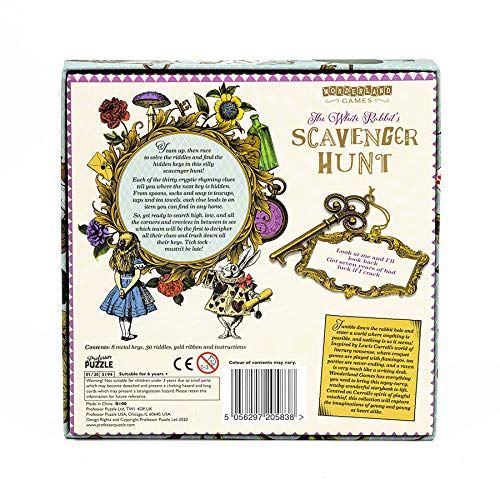 The White Rabbit's Scavenger Hunt by Professor Puzzle. - Alice in Wonderland Themed Treasure Hunt for The Whole Family. - style: White Rabbit