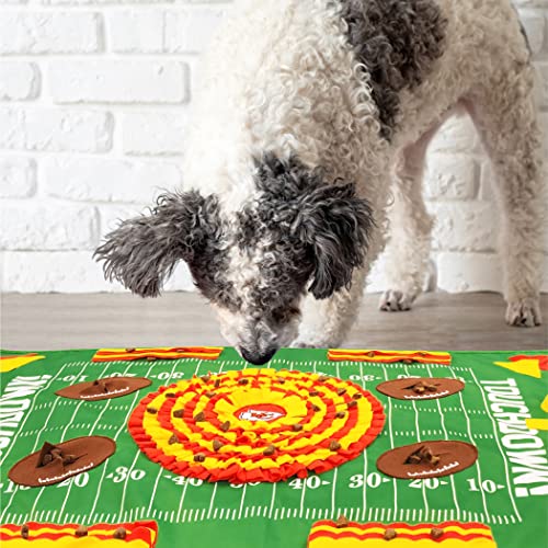 NFL Kansas City Chiefs Dog Snuffle Mat – Interactive Pet Slow Feeder, Football Field Design Food Puzzle Toy for Dogs & Cats, Foraging Activity Mat for Smarter Feeding - color: KANSAS CITY CHIEFS