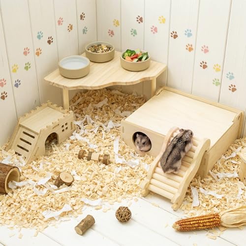 Breezehug 4 Pcs Hamster Cage Accessories Hamster Platform Toy, Castle - style: Castle
