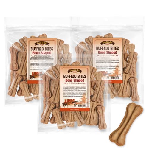 Gootoe Natural Buffalo Dog Treats, Bone Shaped, 1.5 lb, Pack of 3 - size: 4.5 Pound (Pack of 1)