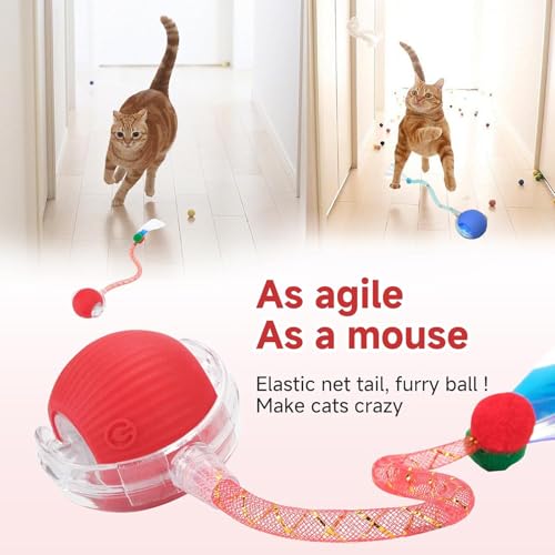 Speed 2.0 Tail Interactive Cat Toys for Indoor Cats, Moving Cat Toy - color: New Yellow