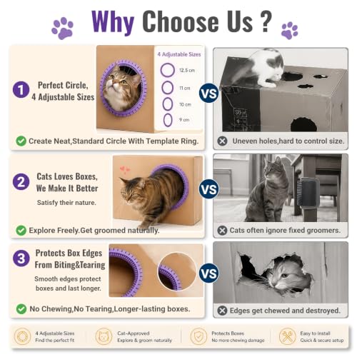 Cat Self Groomer Arch for Cardboard Boxes (Lavender | Refill) - color: Purple
