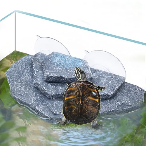 Tfwadmx Turtle Basking Platform Floating Resting Terrace Dock Stone,Grey - color: Grey：s