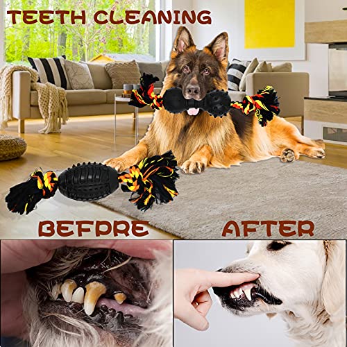 Yipetor Durable Dog Chew Toys 6 Pack, Cotton Rope Rubber Dog Toys - style: 6Pack-Medium Dogs