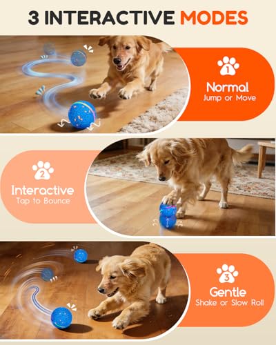 osou Smart Interactive Dog Toys, Automatic Moving & Bouncing Dog Ball for Medium & Large Dog Breeds, E-TPU Durable & Waterproof, with Irregular Motion to Encourage Active Play
