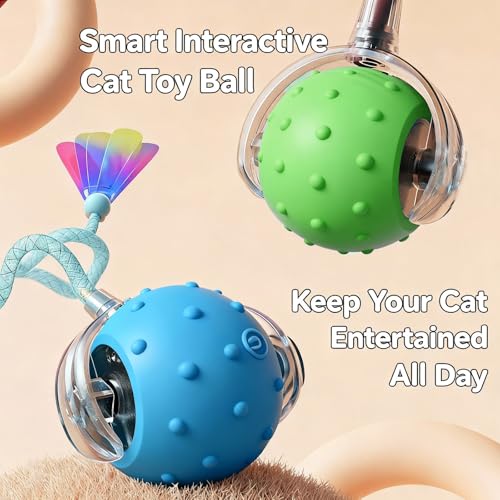 Interactive Cat Toys for Indoor Cats,3-Tails,Automatic Moving Kitten Toys - color: Green