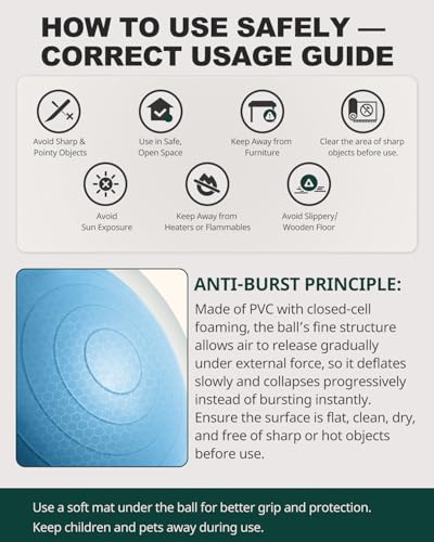 Trideer Yoga Ball for Exercise, Pregnancy, Exercise Ball, Pump Included - color: Sapphire blue, size: L(23-26ines/58-65cm)
