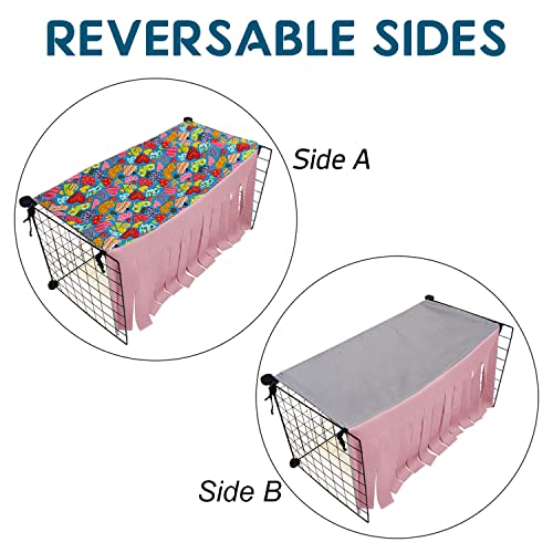 RIOUSSI Guinea Pig Hideout Hideaway Corner Fleece Toys Cage Accessories - color: Pink Rectrangle
