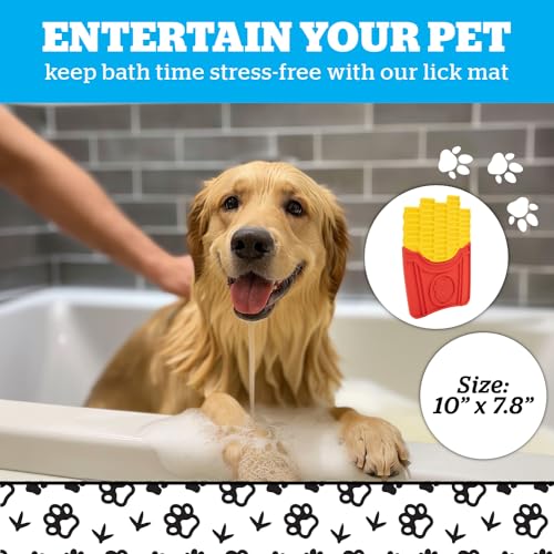 BigMouth French Fries Silicone Lick Mat for Dogs and Cats, Slow Feeder Enrichment Pad, Dishwasher Safe Anxiety Relief Toy - style: French Fries