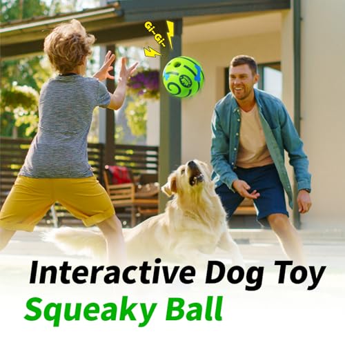 Giggle Ball for Dogs 2 Pack,Interactive Dog Toys,Funny Giggle Sound Toy Ball,Rolling Squeaky Toy for Large Medium Small Dogs,Fun Giggle Sounds Attract Attention When Rolled or Shaken-3.14 inch