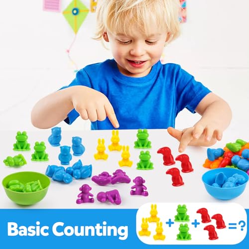 Counting Animals Toys Matching Game Preschool Learning Activity for 3+yrs