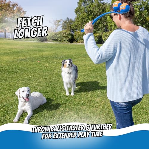 Chuckit! The Duo 22M Double Launcher Dog Toy 22", Two Medium Tennis Balls - style: The Duo