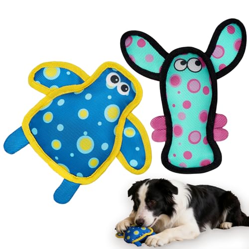 Squeaky Dog Toys for Small & Medium Dogs, Turtle & Lobster Set - color: Turtle & Lobster