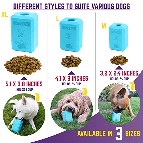 Chew King Premium Treat Dog Toy, Medium, Extremely Durable Natural Rubber Fillable Toy Collection, Frozen Feeding - color: A) Medium