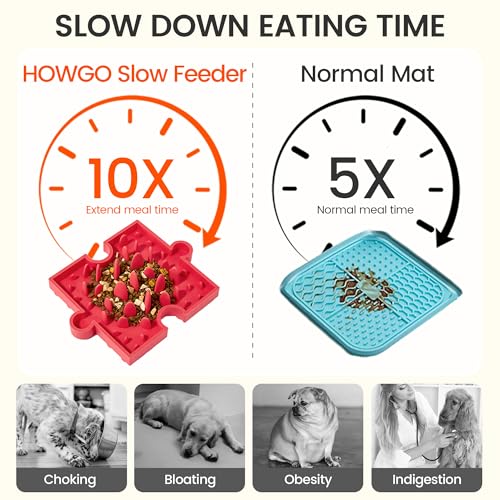 HOWGO Modular Puzzle Lick Mat for Dogs (1Pack, Red) - color: 1 Red