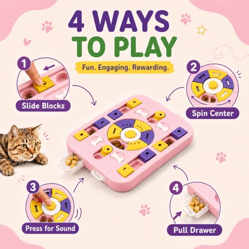 Interactive Dog Puzzle Toy, Maze Slow Feeder, 15.4 in - color: pink
