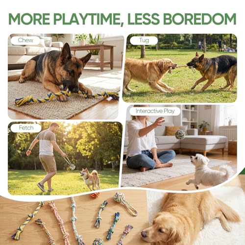 Aitmexcn Dog Rope Toys,10 Pack Cotton Chew Tug Toys for Small Medium Dogs - size: 10 Pack-Small