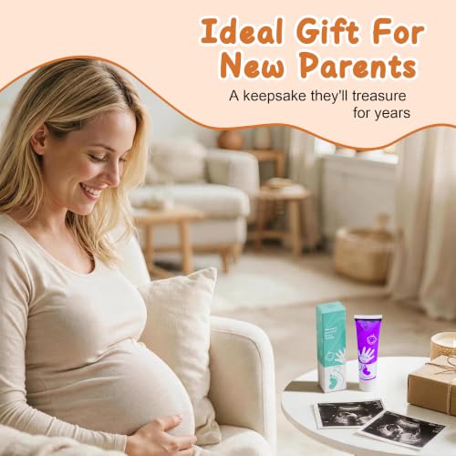 Baby Hand and Footprint Paint with Sponge Head, 2.54 fl oz, Non-Toxic & Acid-Free, Washable Baby Safe Paint for Newborn Keepsakes, Dog Nose & Paw Prints, Ideal New Mom Gift - Purple - color: Purple