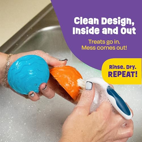 Brightkins Tough & Tumble 2 Piece Treat Dispenser: Small Textured Ball