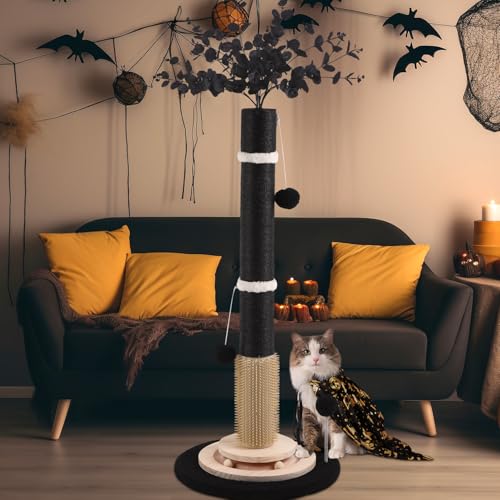 Cat Scratching Posts for Indoor Adults,45'' Tall Heavy Duty Tree Tower - color: black-45inch
