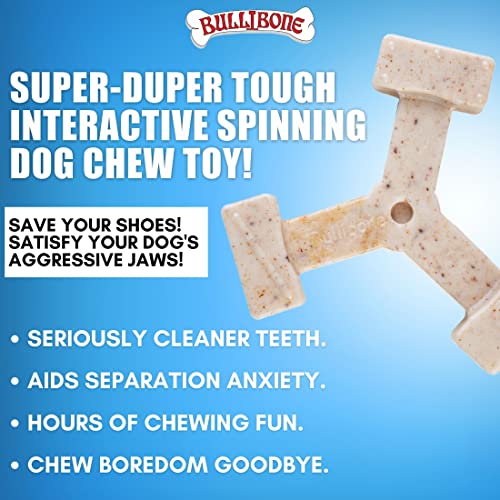 Bullibone Nylon Dog Chew Toy Spin-a-Bone - Interactive Dog Toy, Triggers Natural Instincts, and Improves Oral Health - size: Large Dog Single