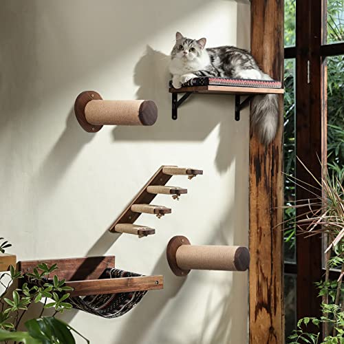 FUKUMARU Cat Wall Steps, 11.8 Inch, 2 of Pack - color: Brown