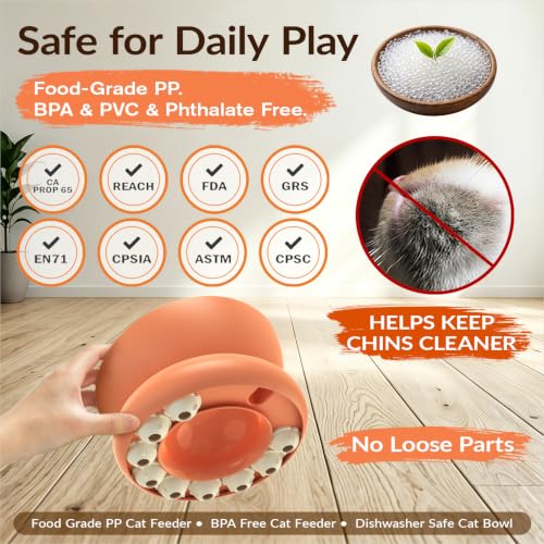 KADTC Cat Puzzle Toy Slow Feeder Bowl for Fast Eater, Kitten Enrichment Toy - color: pink