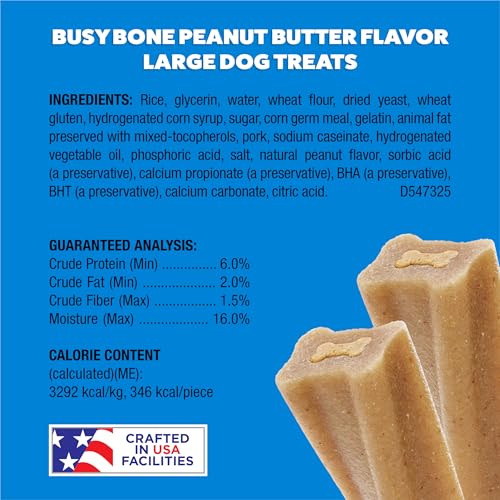 Purina Busy Bone Large Dog Chew Treats, Peanut Butter Flavor, 10 ct Pouch - size: 2.19 Pound (Pack of 1)