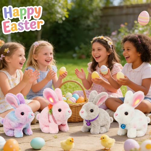 Easfan Brown Jumping Bunny Talking Interactive Plush Toy Gift for Kids - style: Bunny_Brown