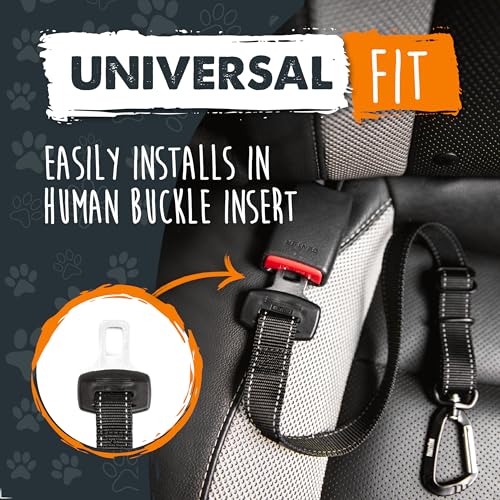 Mighty Paw Dog Seat Belt for Car, Heavy-Duty Aviation Aluminum Carabiner - style: Buckle Attachment (Most Popular)