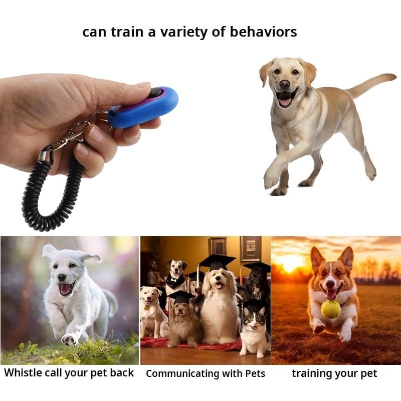 Ruconla Pet Training Clicker with 6 Pack for Dogs/Cats/Horses/Birds or Other Animals - Clickers with Strap for Training