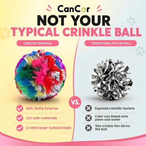 Jumbo Crinkle Balls for Cats – 3.5 Inch, 1 Pack - size: 3.5 inch (Pack of 1)