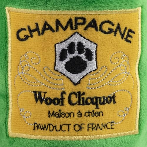 Haute Diggity Dog Woof Clicquot Classic Plush Dog Toy Wine Parody Chew Toys - color: Clicquot Classic (Green), size: One Size