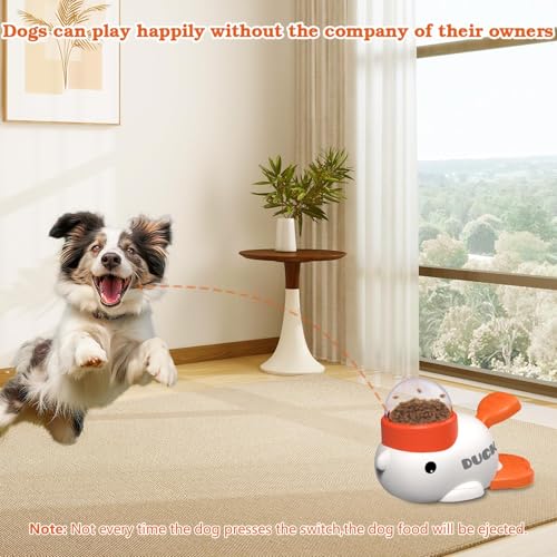 Duck Dog Treat Dispenser Toy, Interactive Slow Feeder Puzzle Toy - color: Yellow