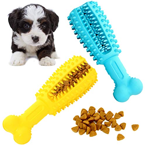 Youngever 2 Pack Dog Treat Toys for Pet Teeth Cleaning, Chewing, Fetching, Treat Food Dispensing Toys (Small 4.8 inch)