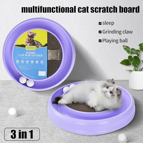 Cat Scratcher Toy Ball Track (Purple) - color: Purple