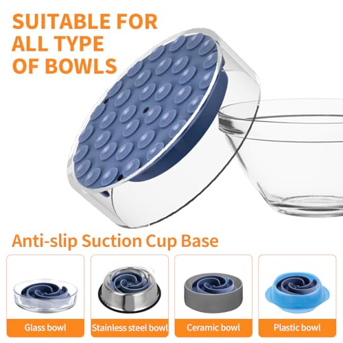Slow Feeder Dog Bowls Insert, Bestalk Soft Silicone Slow Eating Feeder Insert with Suction Cups for Small, Medium and Large Dogs, Fit into Basic and Elevated Dog Bowls, Dark Blue - color: Dark Blue, size: S