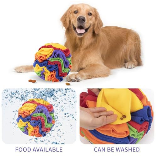 Pet Snuffle Ball for Small Dogs, Washable Reusable Dogs Training Stress Relief Dog Enrichment Toys Treat Tools (Blue) - color: Blue