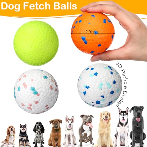 Jenaai 12 Pcs Dog Balls for Aggressive Chewers, Bright Color - color: Bright Color