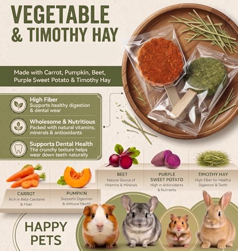 YKD Natural Timothy Hay Cookie Sticks Chew Toys for Teeth - color: Multicolour - Mixed