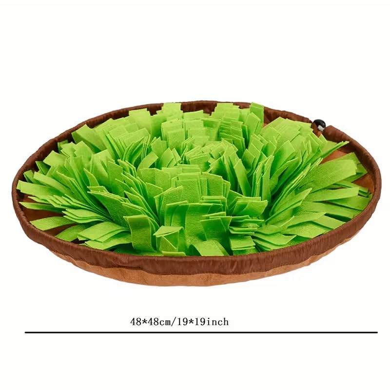 Pet Snuffle Mat for Dogs – Interactive Scent Training Pad, Round Slow Feeder for Boredom Relief, Encourages Natural Foraging Skills, No Batteries Needed, Indoor Outdoor Use, Green