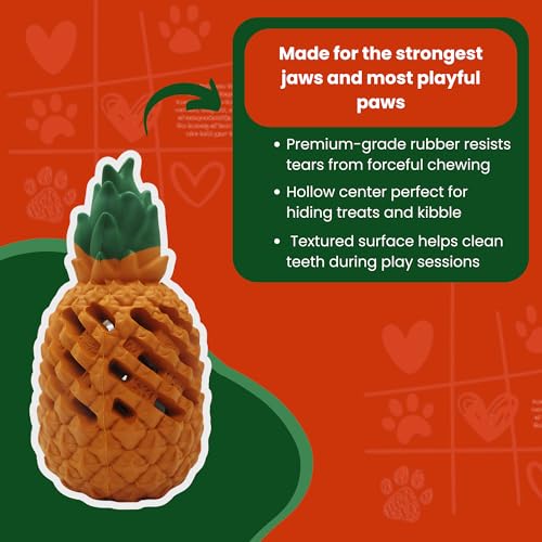 Pineapple Dog Toys for Large Dogs and Aggressive Chewers - Indestructible Chew Toy for Puppy Training - Small Medium Dogs - Tough Dog Toy Teething Relief