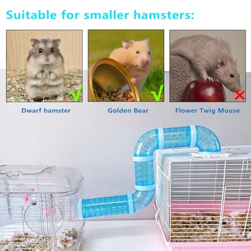 8pcs DIY Hamster Tunnel Tubes Toys for Dwarf Hamsters Gerbils Mice - color: Blue