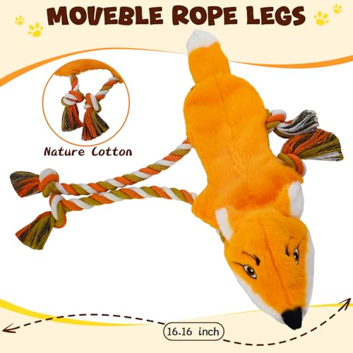 No Stuffing Rope 3-Pack Dog Toys, Chew Toys for Medium, Large Pets - color: Orange, Grey, Coffee