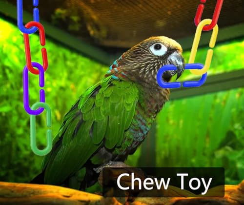 200Pcs Rainbow C-Clips Plastic Chain Links for Birds & Small Pets - color: Rainbow, size: 200Pcs