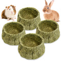 Hamiledyi Guinea Pig Chew Toys 4 Pcs Natural Timothy Hay Treats Chew Bowl