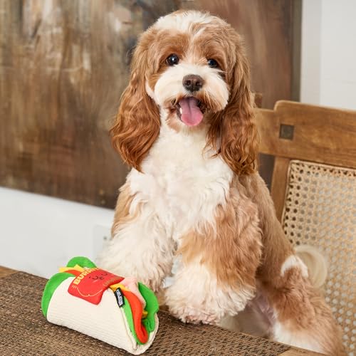 CHEWFFON Interactive Snuffle Dog Toy, Enrichment Treat Hiding Puzzle - style: Burrito
