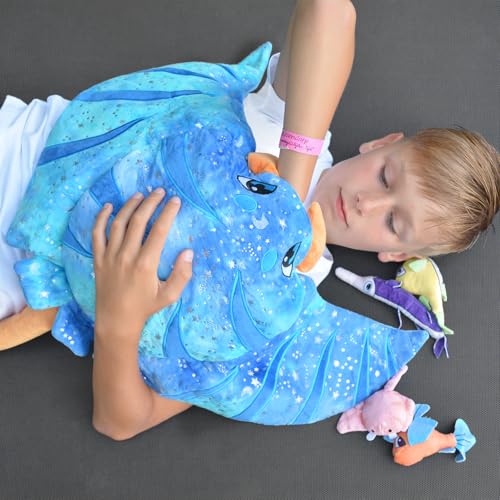 Large Manta Ray Stuffed Animal Set with 4 Fish Plushies, 28 Inches - style: Manta Ray