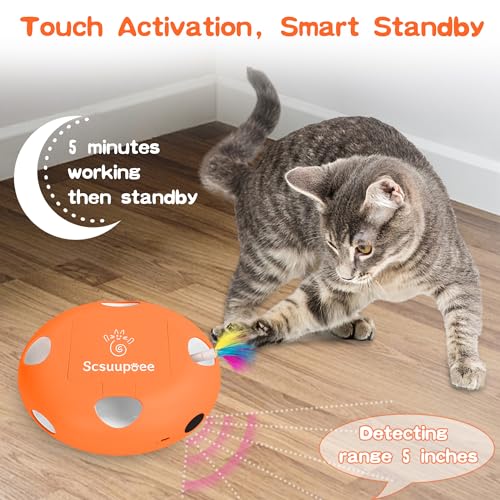 Cat Toys, Rechargeable Interactive Cat Toy, Orange - color: Orange