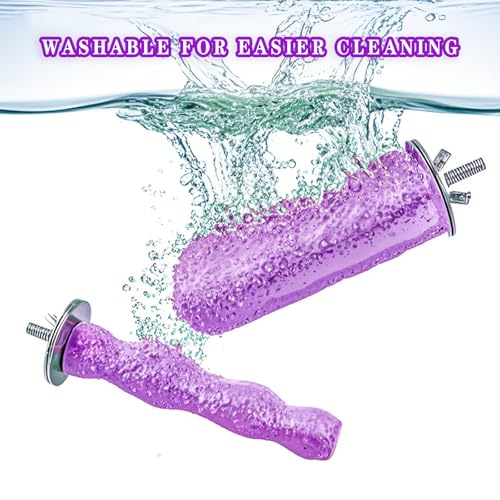 2PCS Bird Beak Grinding Stones, Bird Toys, Beak Grinder for Birds, Budgies, Conures, Parakeets, and Other Small to Medium Parrots - color: Purple, size: 2 Pcs
